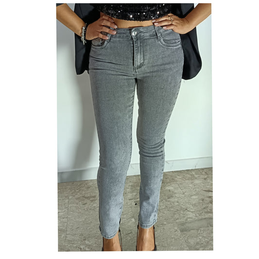 JEANS SKINNY GRIGIO
