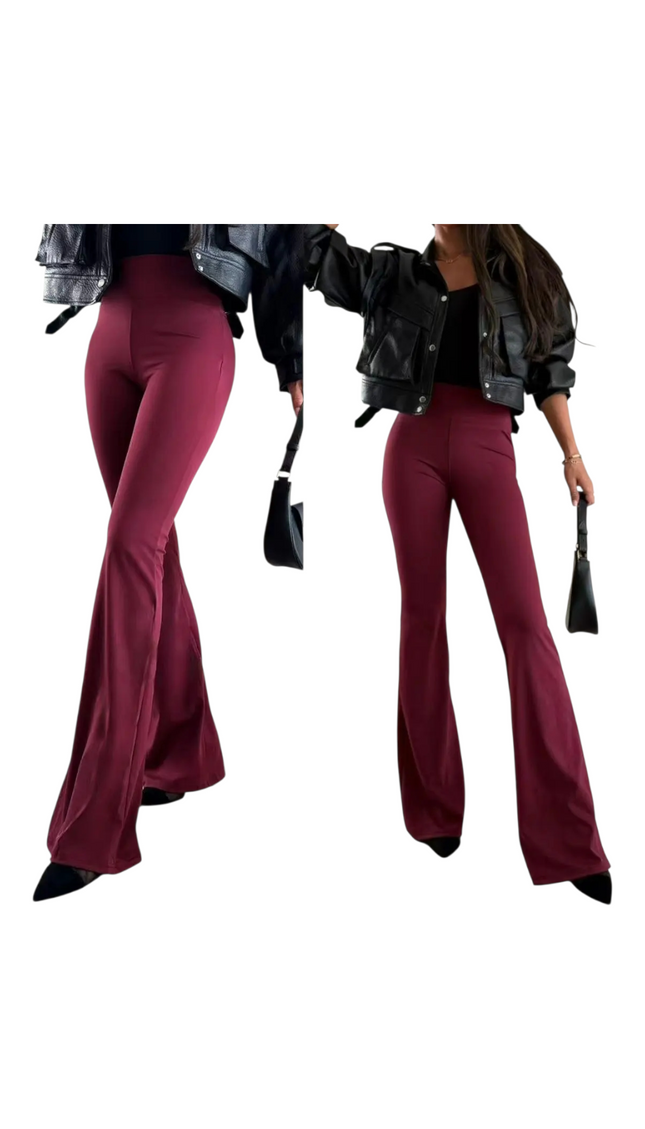 PANTALONI ZAMPA BORDEAUX