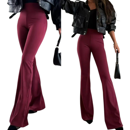 PANTALONI ZAMPA BORDEAUX