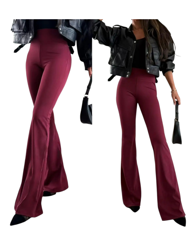 PANTALONI ZAMPA BORDEAUX