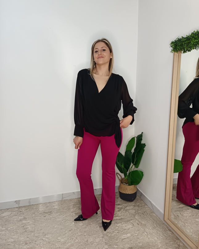 PANTALONI ZAMPA MAGENTA