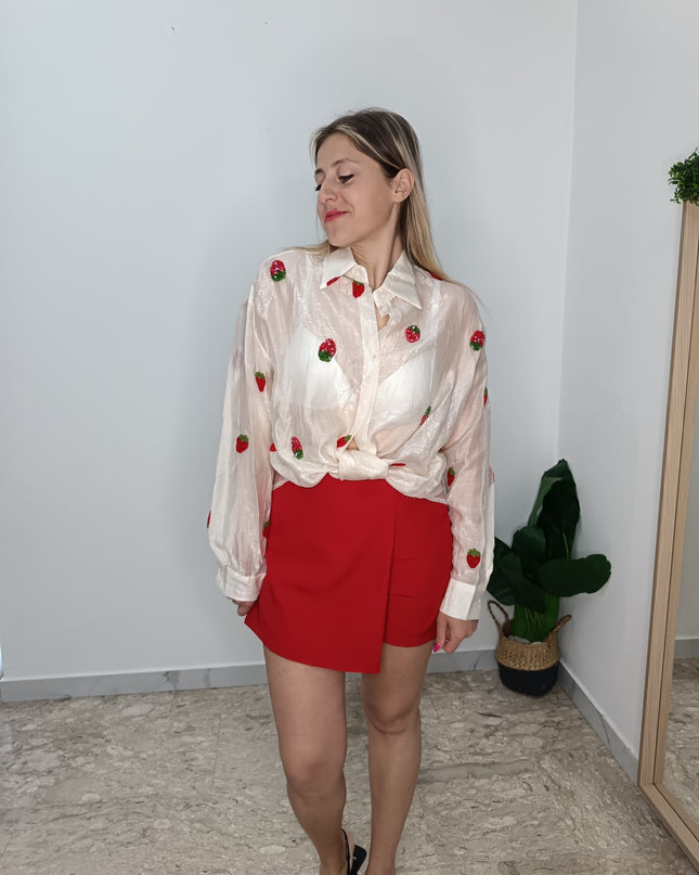 CAMICIA FRAGOLA BIANCA