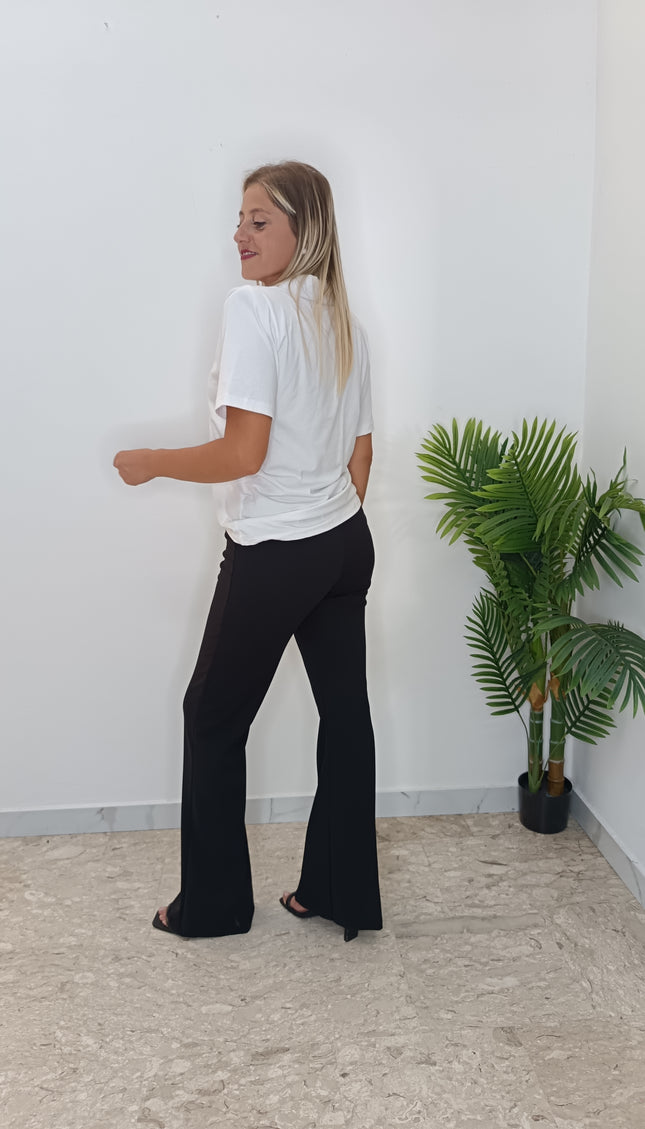 PANTALONI ZAMPA NERO