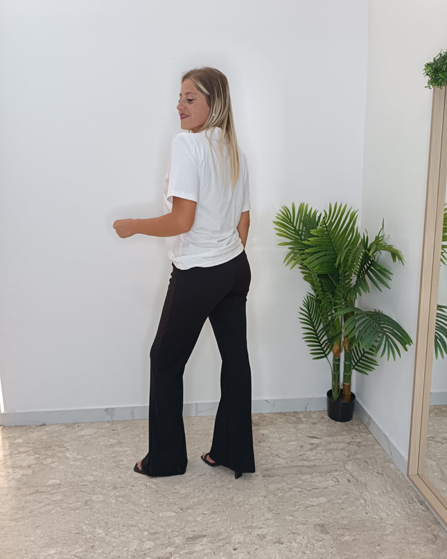 PANTALONI ZAMPA NERO
