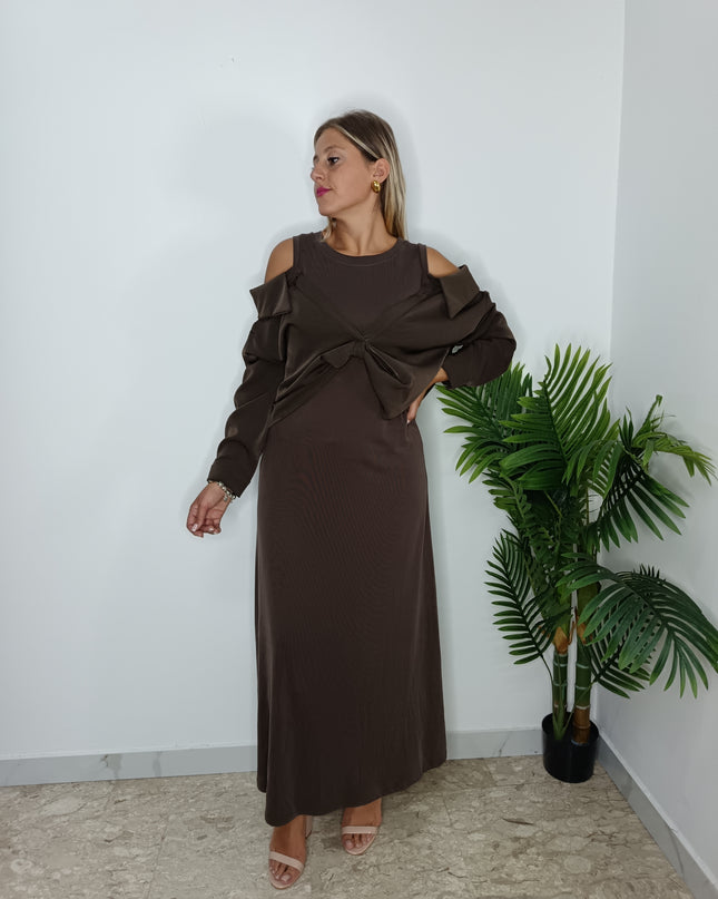 ABITO GEORGETTE MARRONE