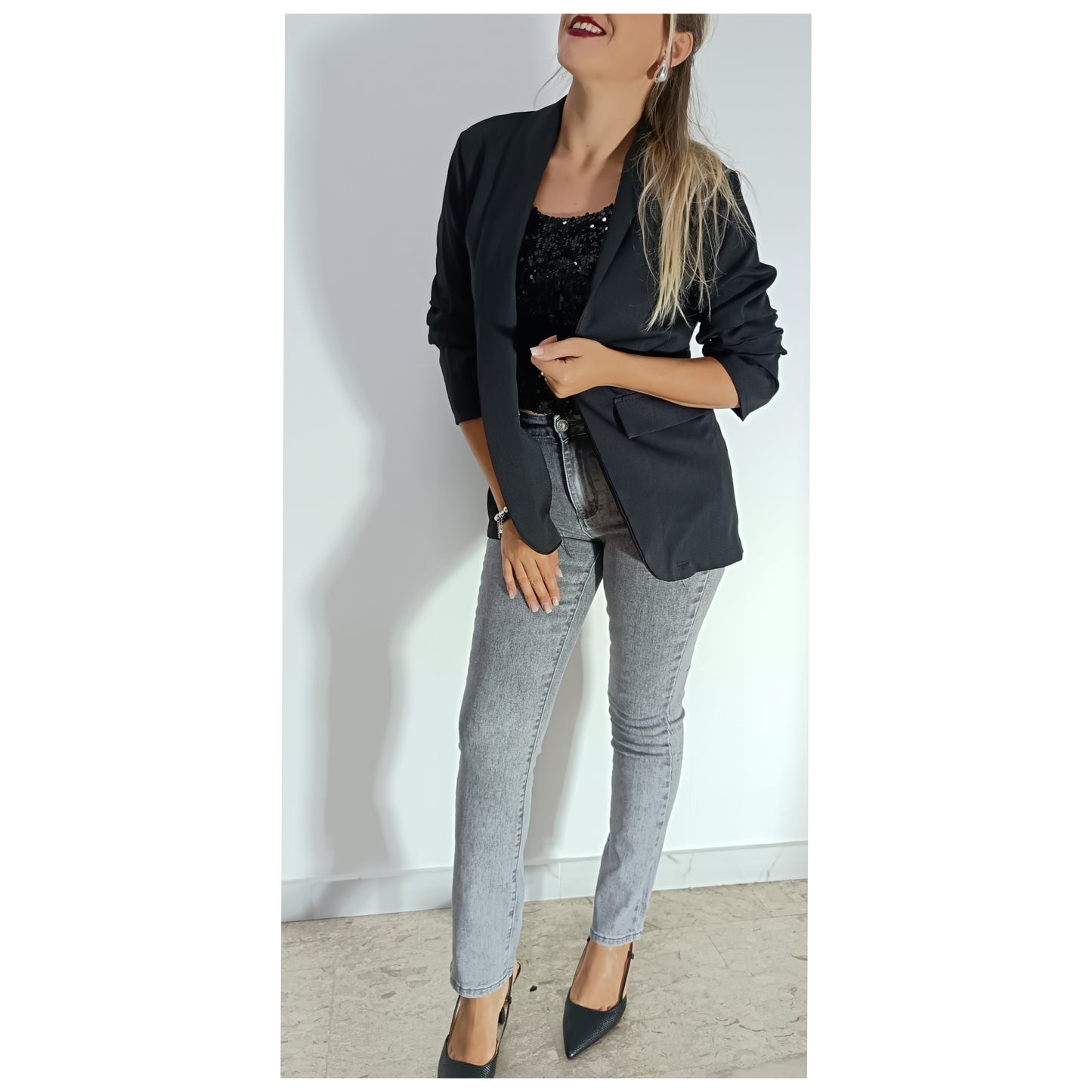 JEANS SKINNY GRIGIO