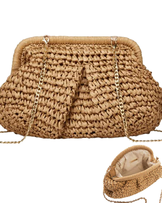 BORSA IN PAGLIA SCURA