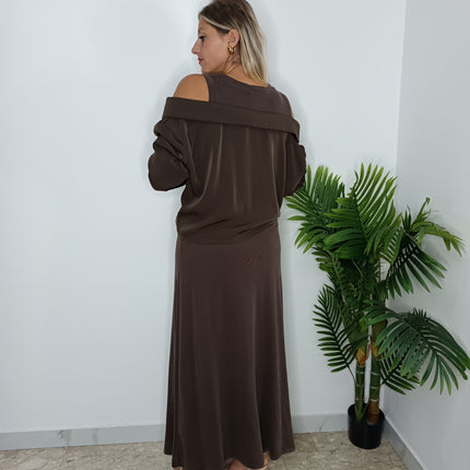 ABITO GEORGETTE MARRONE