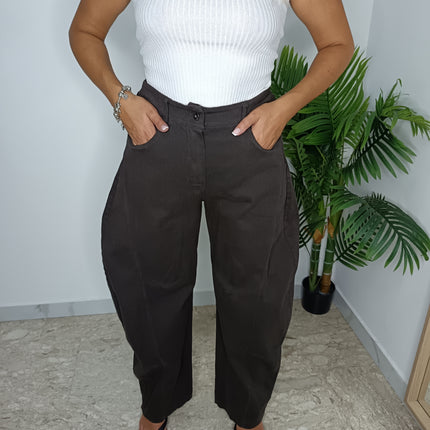JEANS BALLOON MARRONE