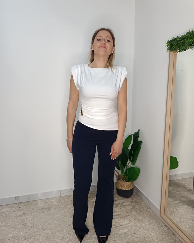 PANTALONI A ZAMPA BLU NOTTE